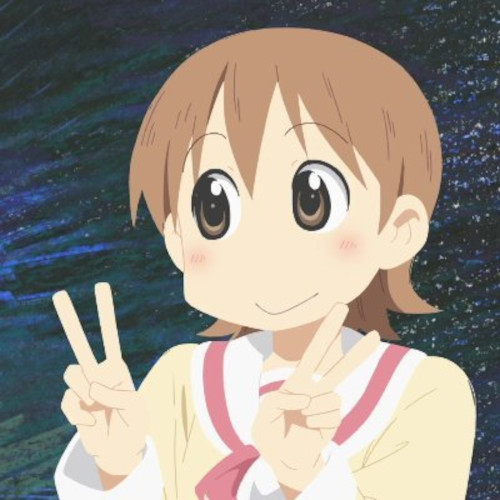 My profile picture, Yuuko Aioi from Nichijou doing double peace signs